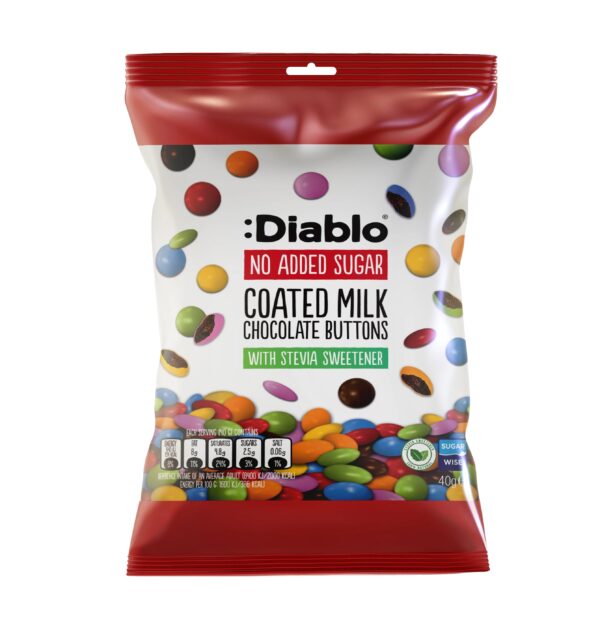 DIABLO NO ADDED SUGAR COATED MILK CHOCOLATE BUTTONS - BIG PACKET